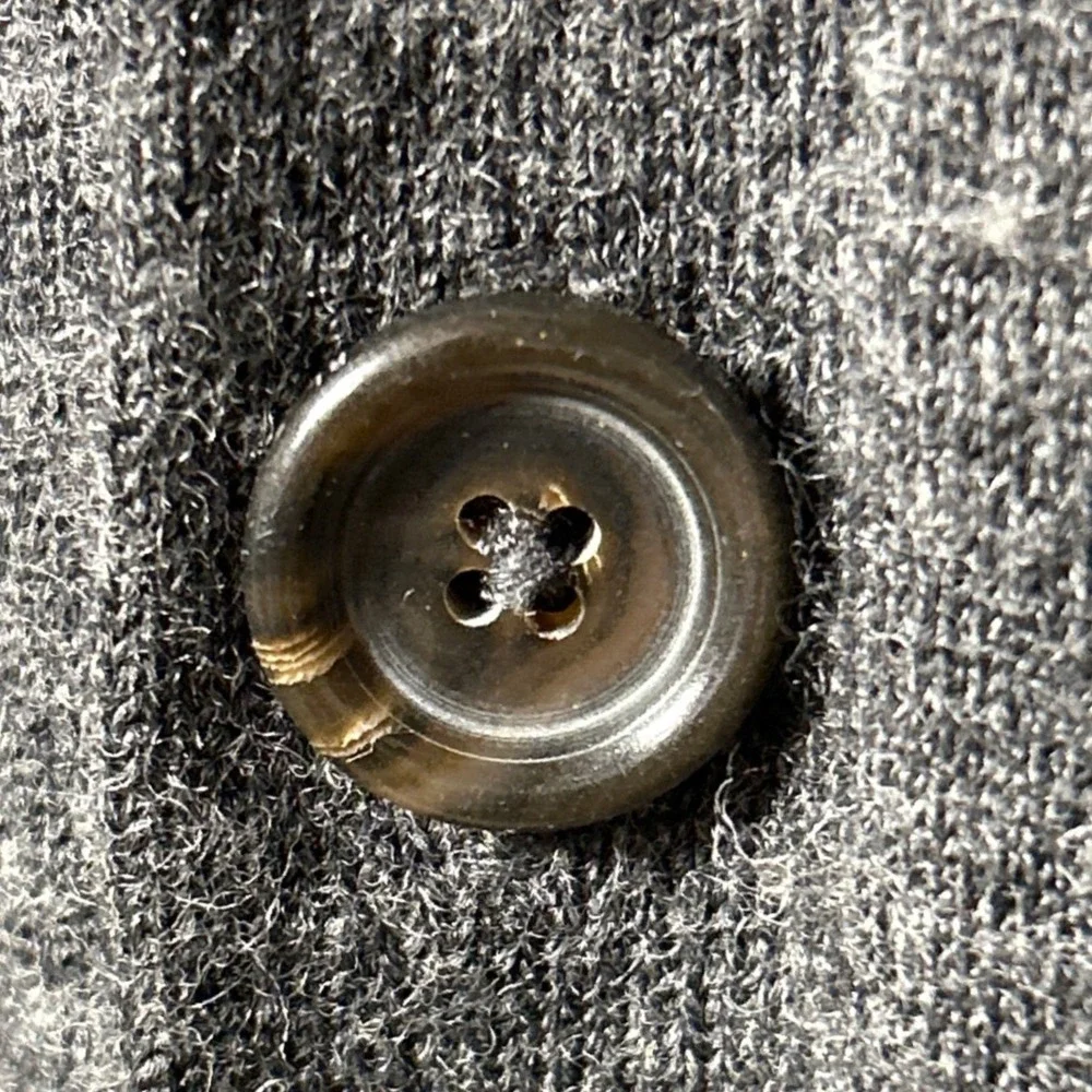 Polo Ralph Lauren Mens Merino Wool Cardigan‎ Sweater Gray V-Neck Button Front L